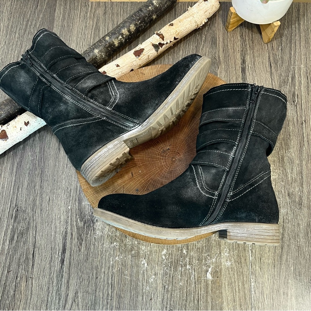 *🎉HP🎉 Roan by BED|STU | Lola Distressed Suede Moto Boots in Black 8.5 - Picture 7 of 16